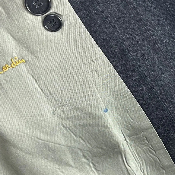 VTG PIERRE CARDIN Striped Gray 100% Wool Sport Coat Sz 48 Blazer Union Made USA - Picture 11 of 11